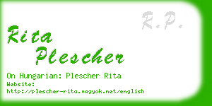 rita plescher business card